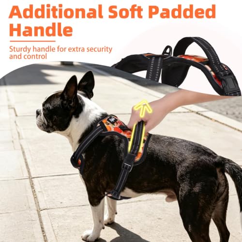 No Pull Fall Dog Harness for Large (Yellow(Pumpkin) / Large)