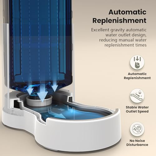 Gravity Dog Water Bowl Dispenser (White / 9.5L+Stand+Mat)