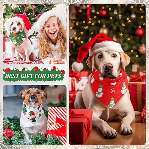 50 Pcs Christmas Dog Bandanas Bulk (Christmas / 25.6 x 17.7 x 17.7")