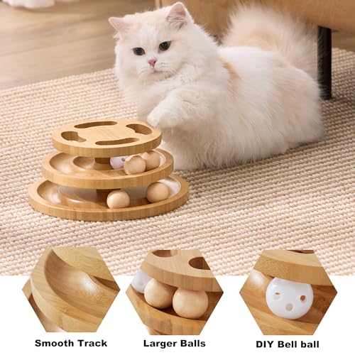 Cat Ball Track Toy with Puzzle Top (Medium Size)