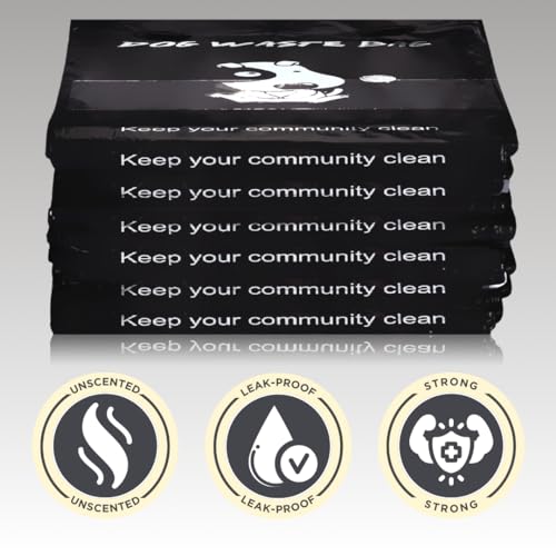 Recycled Bulk Dog Waste Bags (Black / 3200 Count (Pack of 1))