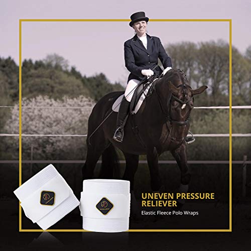 Elastic Fleece Bandages for Horses (2 Pack / White)