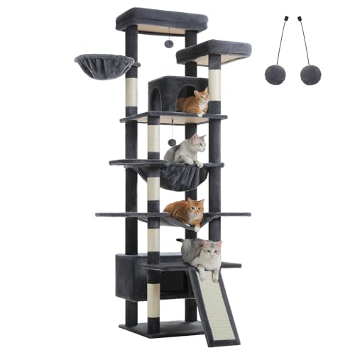 81" Heavy Duty Cat Tree for Large Cats (Dark Grey / 81in)