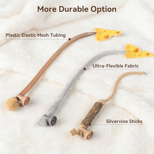 Cat Toy Replacement Tails 3 Pack Compatible MigiMouse Cat Toy for Indoor Cats