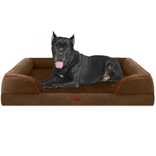 Waterproof Orthopedic Dog Beds for Extra Large Dog (53.0"L x 42.0"W x 8.5"Th / Chocolate Brown)