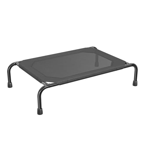 Raised Dog Bed for Small Dogs (36.5"L x 22.5"W x 8.25"Th / Black)