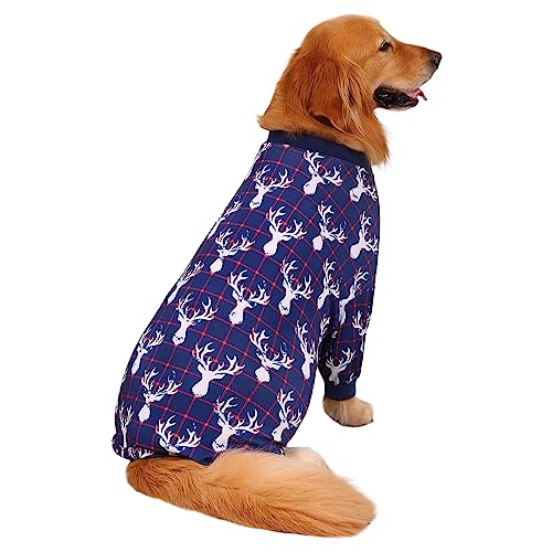 Dog Pajamas One Piece Light Comfy Pjs Pet Costume M (Medium / Reindeer)