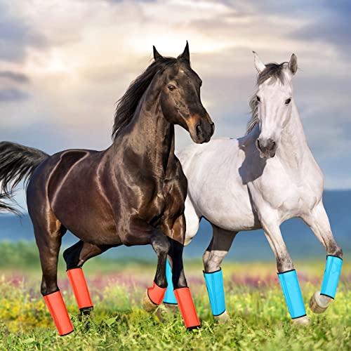 12 Fly Boots for Horse Set of 12 Loose Breathable Mesh Horse Fly Sheets Protective Horse Leg Wraps Leggings for Preventing Flies and Mosquitoes Bites (Pink, Blue, Orange)