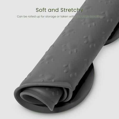 Dog Food Mat Anti (19.4" x 9.8"-2PCS / Grey)