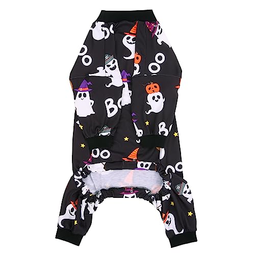 Dog Pajamas One Piece Light Comfy Pjs Pet Costume M (XXX-Large / Cute Ghosts)