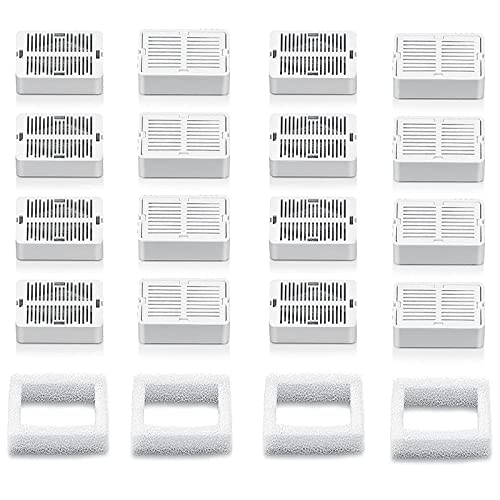 16 Pack Cat Water Fountain Filter with 4 Foam