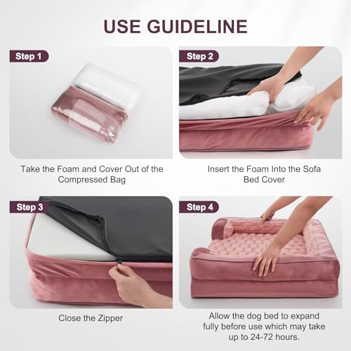 Orthopedic Medium Dog Bed (35.0''l x 25.0''w x 6.5''th / Pink)
