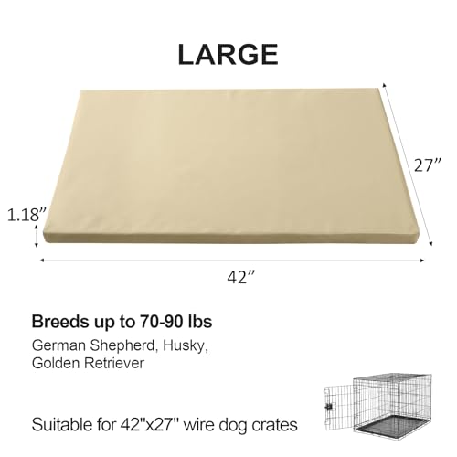 Dog Mat 27"x 42"Dogs Crate Pad (42"L x 27"W / Khaki)