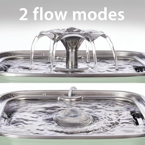 Innovation Award Winner Stainless Steel Cat Water Fountain (Mint Green / 108oz (Cats & Small Dogs))