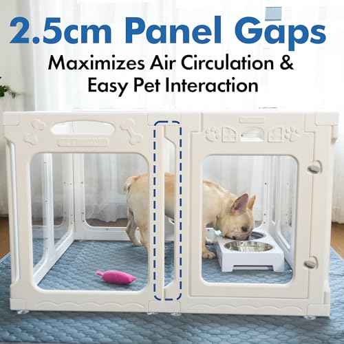 Clear Acrylic Dog Playpen Indoor (White / 30" Height)