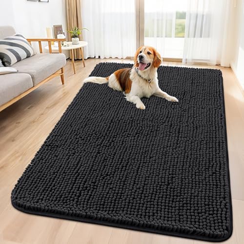 Dog Door Mat for Muddy Paws 59x32 (Black / 59"X32")