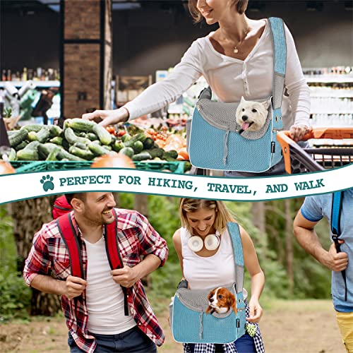 Dog Sling Carrier for Small Dogs (Teal Blue)