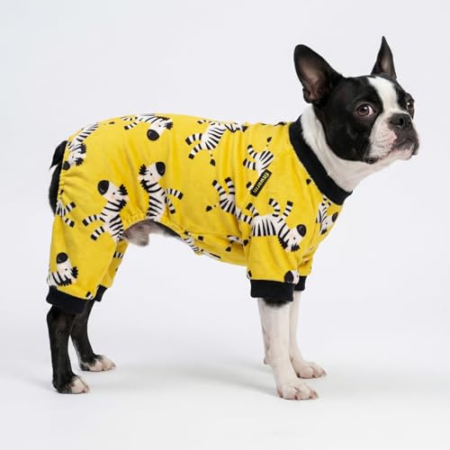 Zebra Dog Fleece Pajamas (Zebra / X-Small)