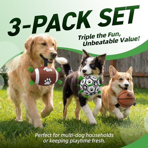 Dog Soccer Ball Football Basketball Set (Soccer Football Basketball Set / 3 Pack)