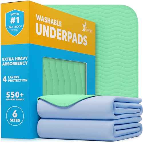 Washable Underpads (Blue/Green / 2 Pack - 48x48)