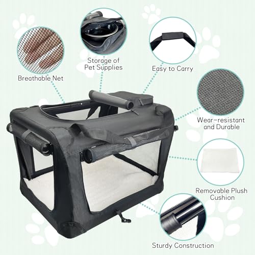 Large Cat Carrier for 2 Cats (Black)