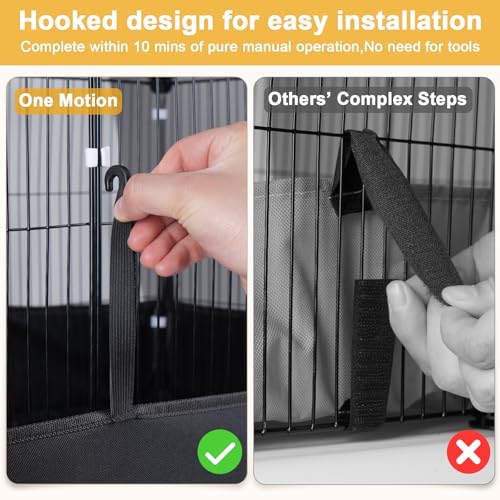 Guinea Pig Cage with Top Cover & 12 Panels (12 Panels-with roof / Black)