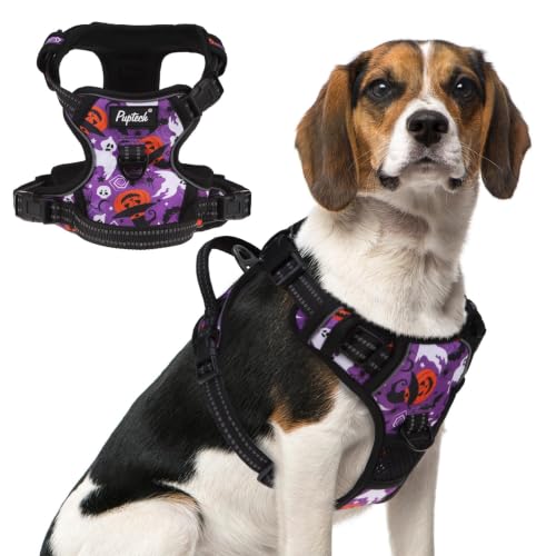 No Pull Halloween Dog Harness Medium Sized (Purple(Halloween) / Medium)