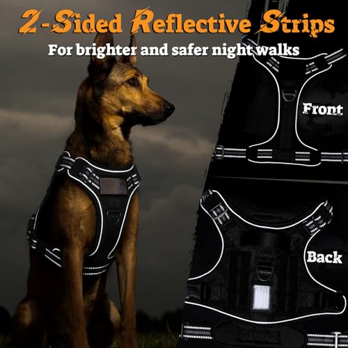 Tactical Dog Harness Medium Sized (M(chest:20.1"-33.9",neck:17.7"-22.3",back:7.5") / Black)