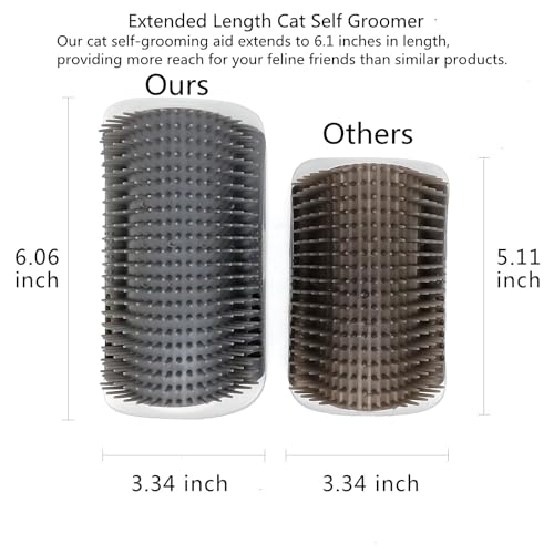 2PCS 6.1" Extended Cat Self Groomer (grey)