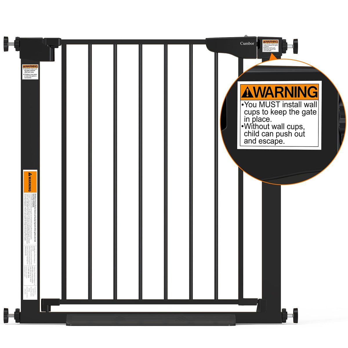 2 Pack 30 40.6 in Baby Gate for Stairs and Doorways (Black / 30-40.6"W x 30.5"H (2 Pack ))