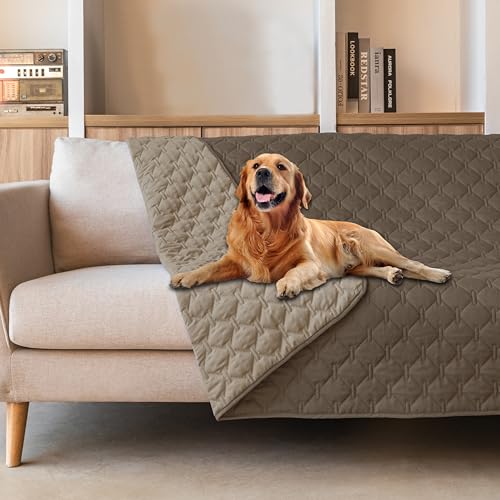 Waterproof Pet Blanket for Bed (52x82 Inch (Pack of 1) / Dark Walnut/Light Walnut)