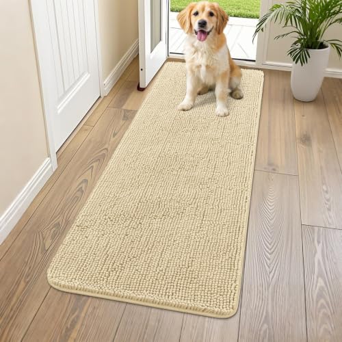 Dog Door Mat for Muddy Paws 54x24 (Cream White / 54"X24")