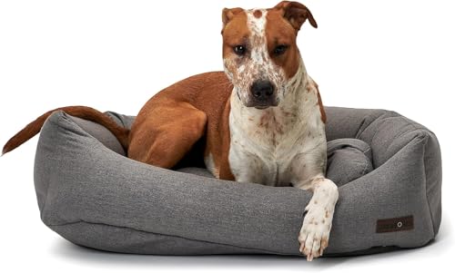 Napper Charcoal Grey Dog Bed w (Medium / Grey)