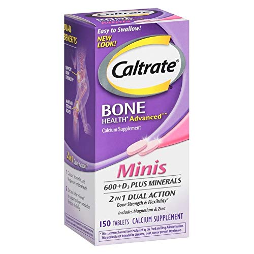 600+D3 Plus Minerals Mini Calcium & Vitamin D3 Supplement Mini Tablet (150 Count (Pack of 3) / Tablets)