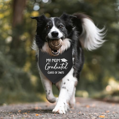 Class of 2025 Graduation Dog Bandana Dog Graduated Bandana Graduation Gifts for Dogs Lovers 2025 My Mom Graduated Pet Scarf for Small Medium Dogs & Cats (M)