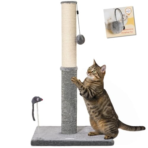 Tall Cat Scratching Post (29.5" / Light Gray)
