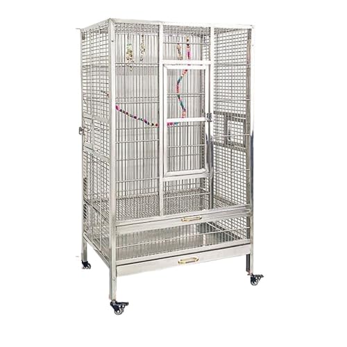 Parrot Cages Luxury Time Capsule Parrot Villa Premium Stainless Steel Metal Birdcage for Stylish Feathered Friends