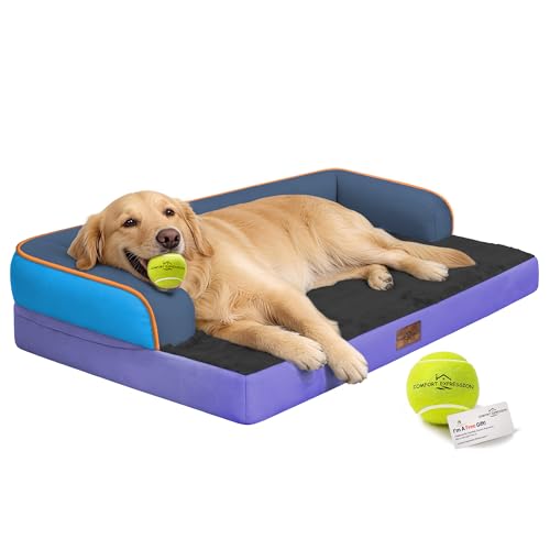 Orthopedic XL Dog Bed for Large and Extra Large Dogs (Electric Violet / 42"L x 30"W x 7.5"Th)