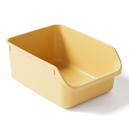 Large Cat Litter Box with High Sides (Yellow)