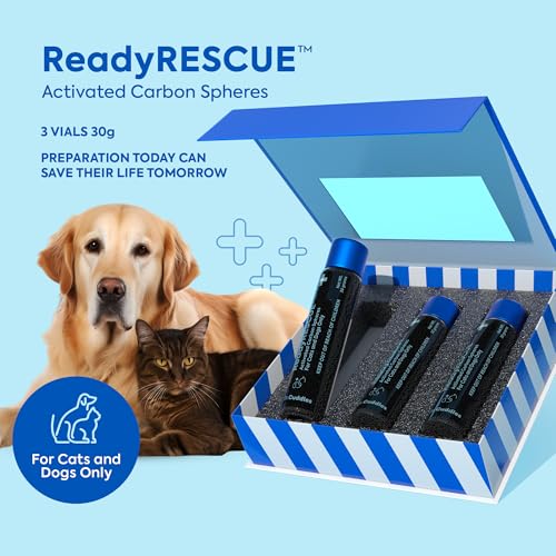 Activated Charcoal for Dogs and Cats Clinically Studied 3Pack (3 Vials (61-90lbs))