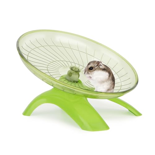 Hamster Wheel Flying Saucer Silent Exercise Wheel Running Wheel for Hamsters (Green)