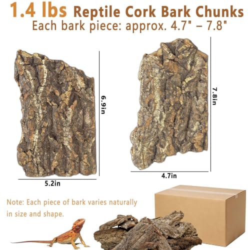 Reptile Cork Bark Bedding (1.4LB - L：4.72~7.87inch)