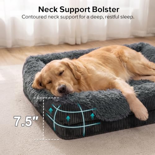 Orthopedic Dog Bed for Large Sized Dog (Grey / 38"L x 28"W x 7"T)