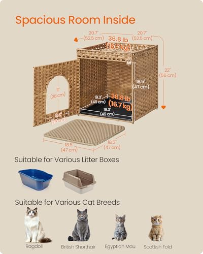 Cat Litter Box Enclosure (Goose Yellow / S (20.7"L x 20.7"W x 22"H))