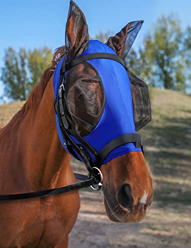Horse Fly Mask with Ears (Royal Blue / Large)