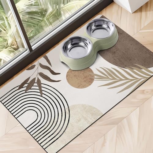 Dog Food Mats for Floors (Boho Brown / Xl(24"×32"))