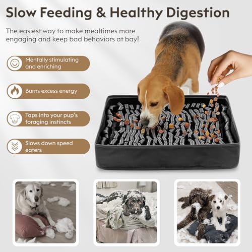Snuffle Mat for Dogs (Black / 14"L x 12"W)