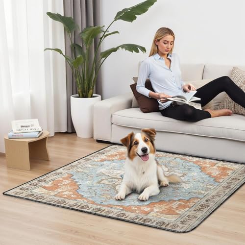 Washable Pee Pads for Dogs 2 Pack (48"x48"(2 Pack) / D Blue Orange)