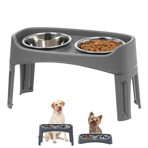 Elevated Dog Bowls (Gray)