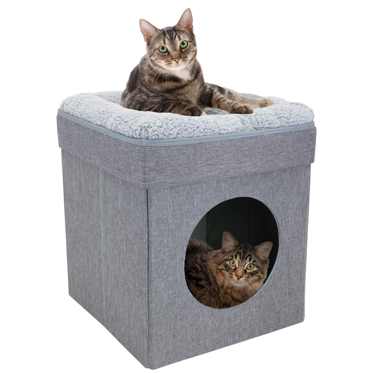 Indoor Cat Cube Furniture (A) Cat Cube (Gray))